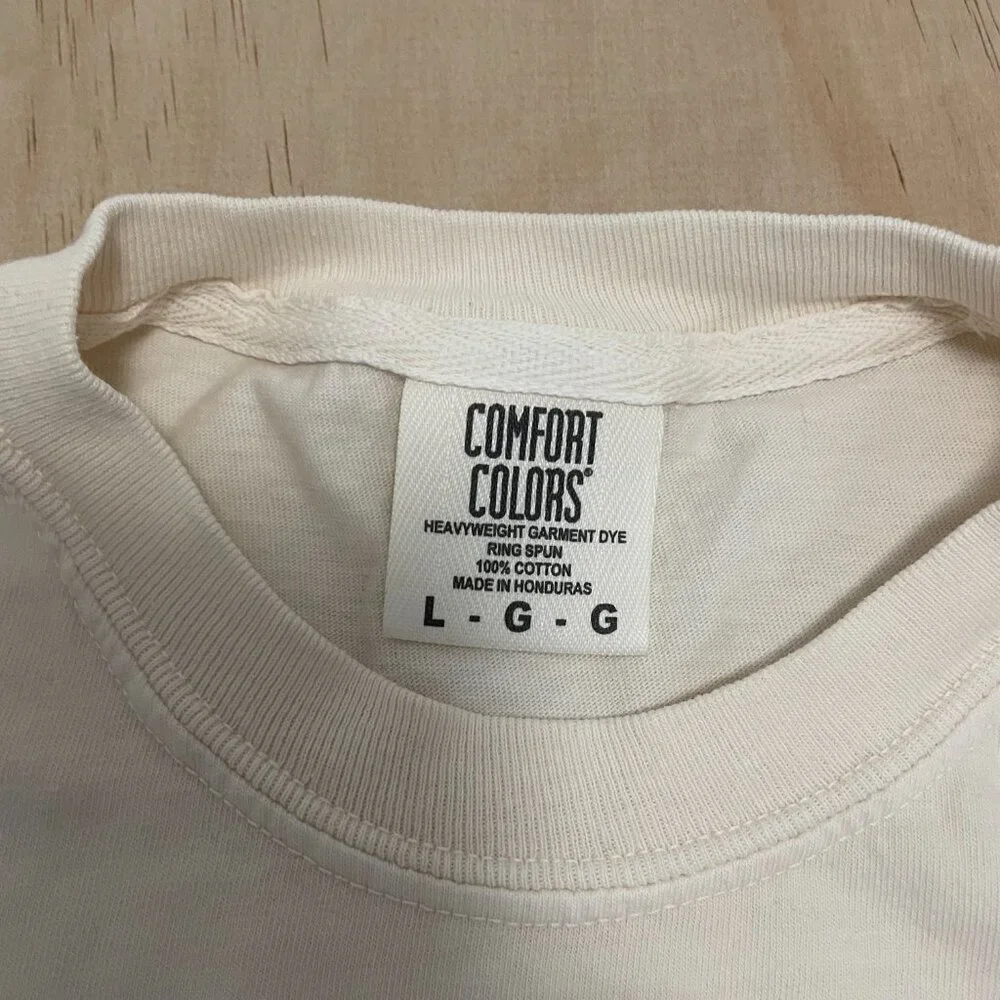 Sardines Social Club Peniche Men's Large Cream Short Sleeve T-Shirt - Picture 3 of 4